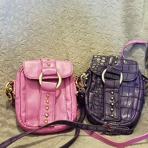 Two crossbody travel handbags